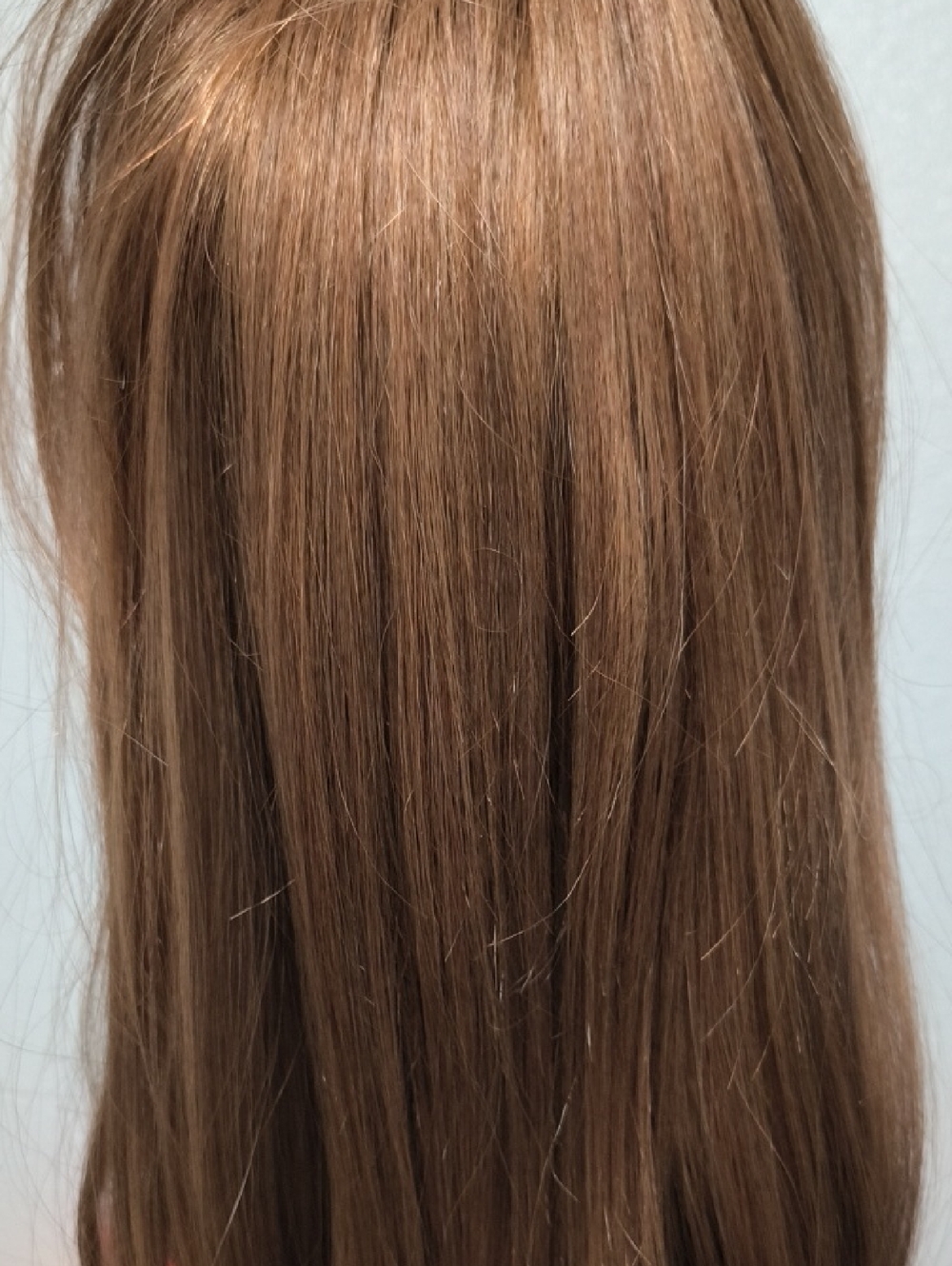 Long Layered Copper Brown Human Hair Wig - Picture 6 of 7